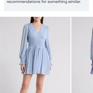 Lush Light Blue Long Sleeve Dress
